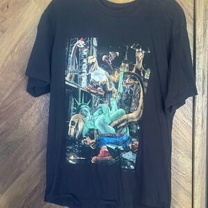 Supreme Black Short Sleeve Tee with Vibrant Graphic